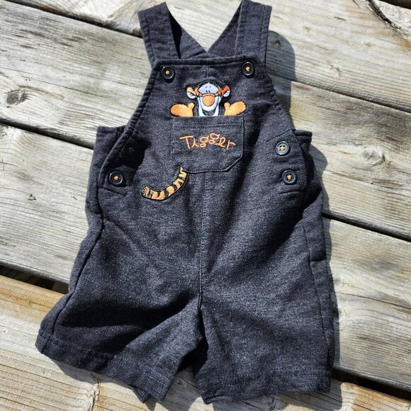 ADORABLE DISNEY baby Tigger Overalls Size 2 Months Winnie the Pooh Onepiece - Picture 2 of 6